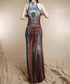 Striped Slit Drawstring Skirt